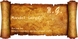 Mandel Gergő névjegykártya